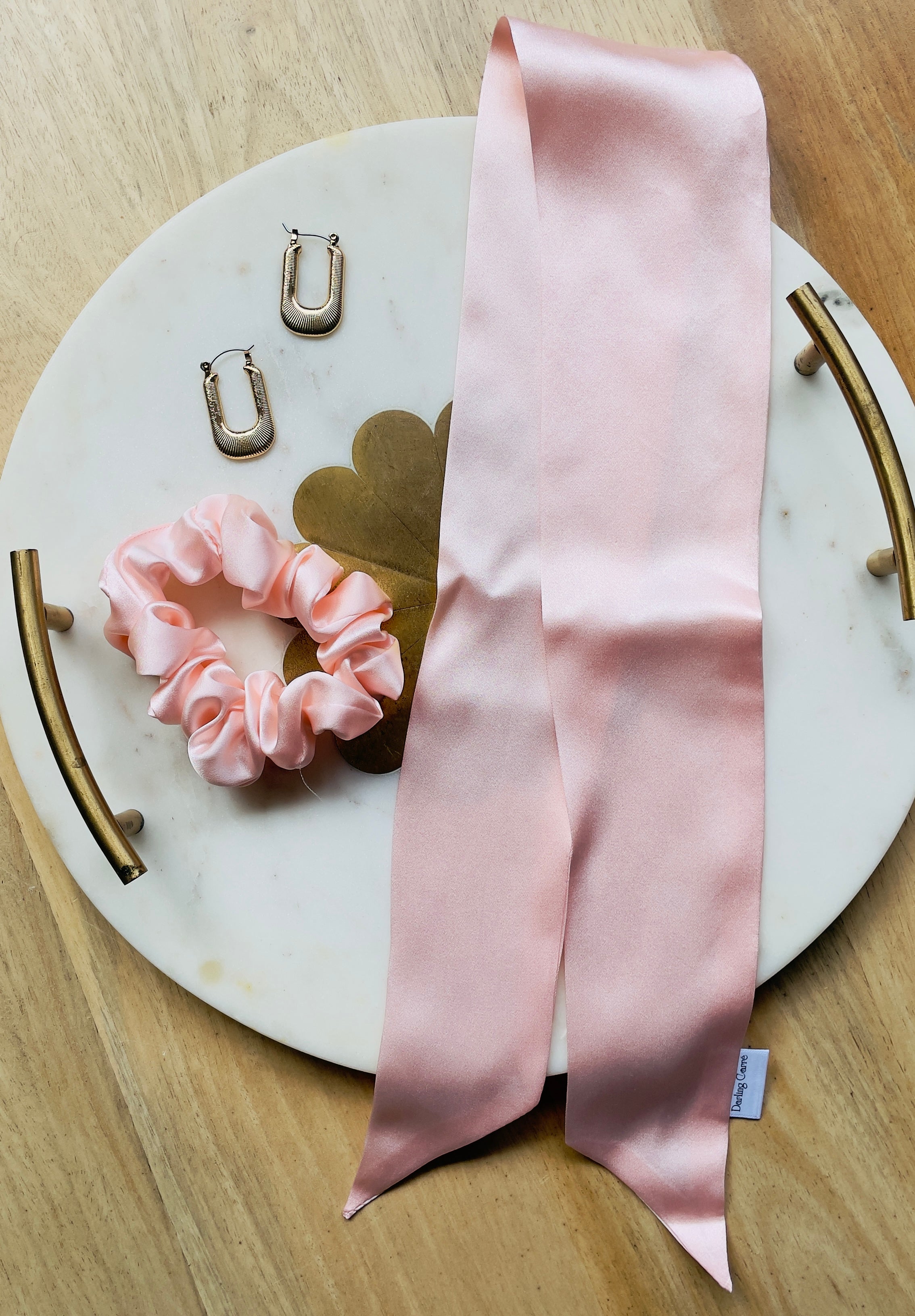 Bowtique Silk Scrunchie Pink Two Piece