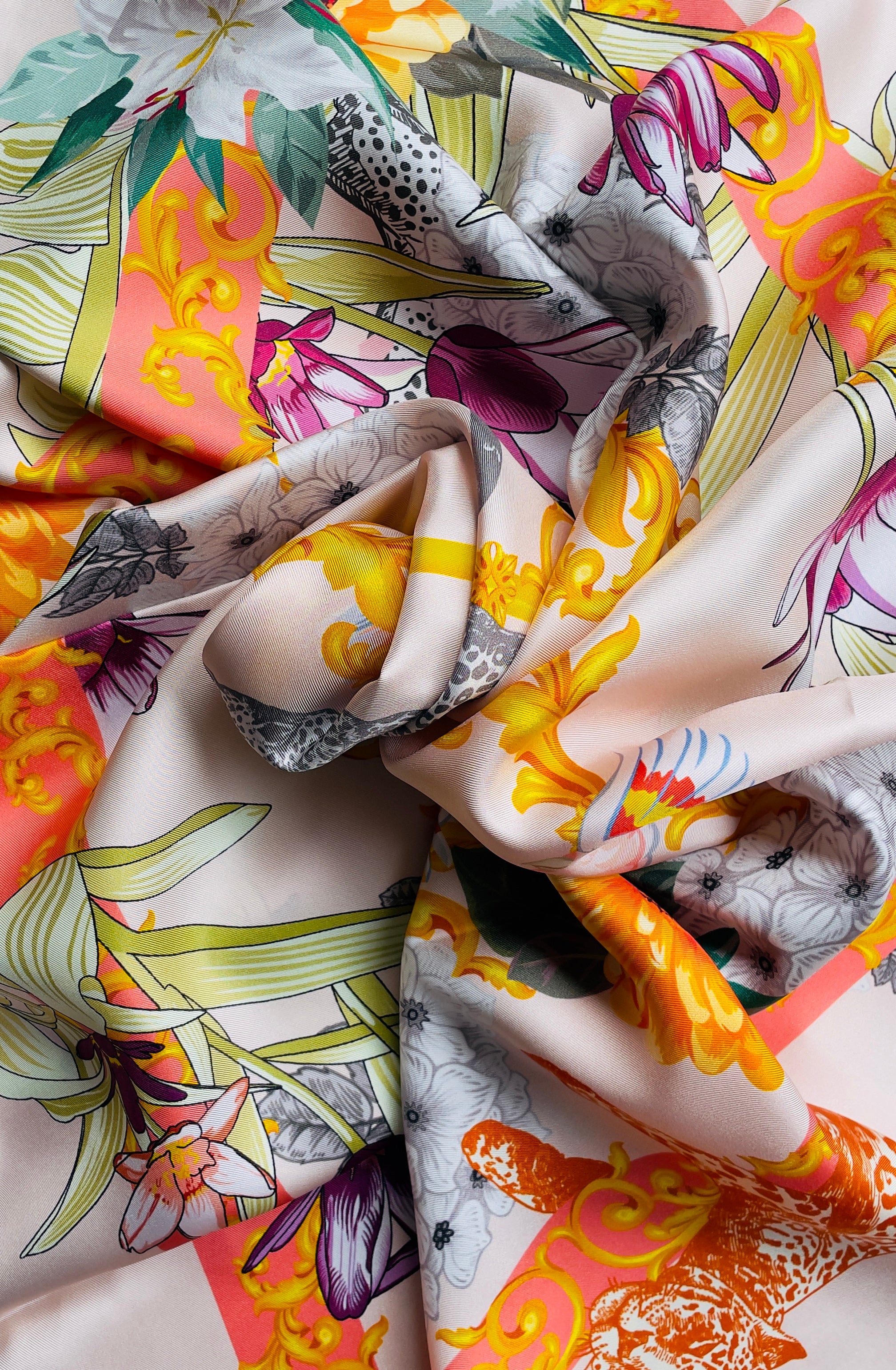wild -grace-silk-scarf close up image