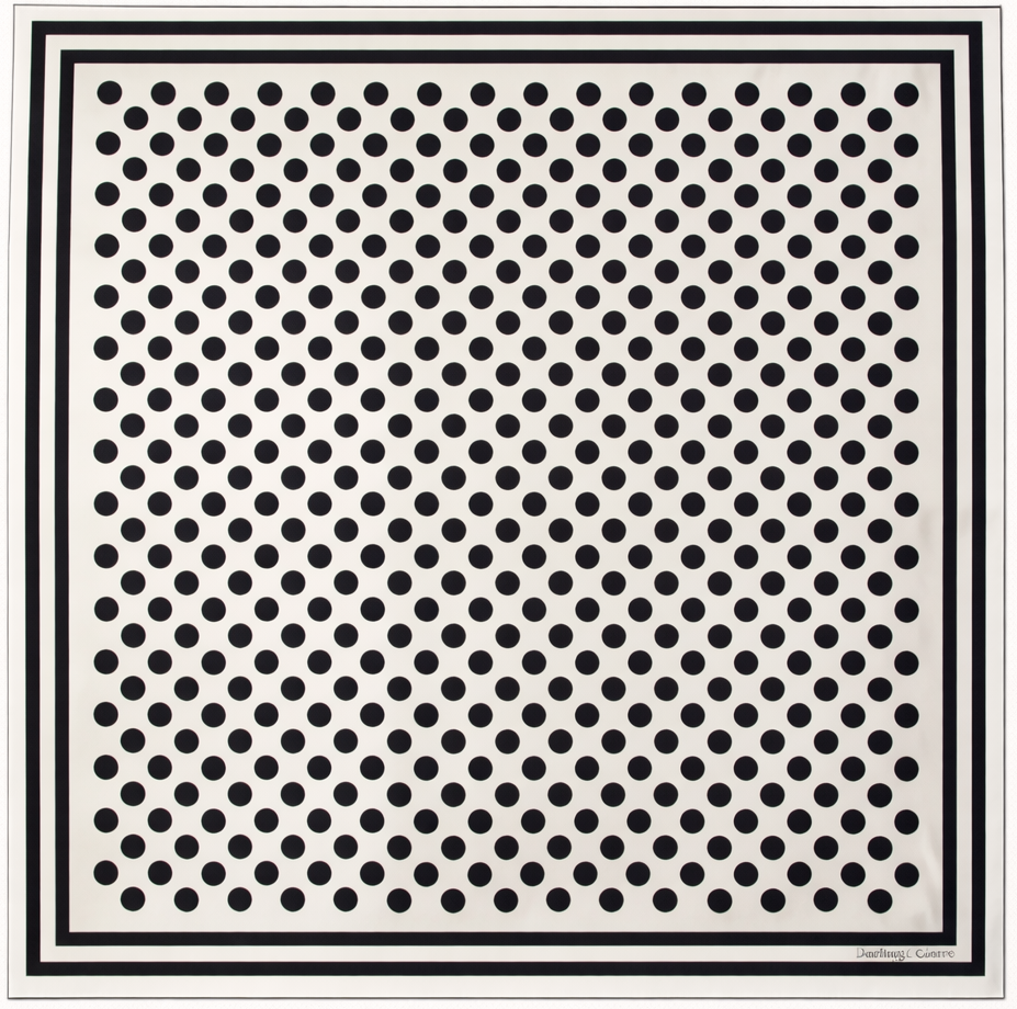 Black and white patterned square scarf on a white background