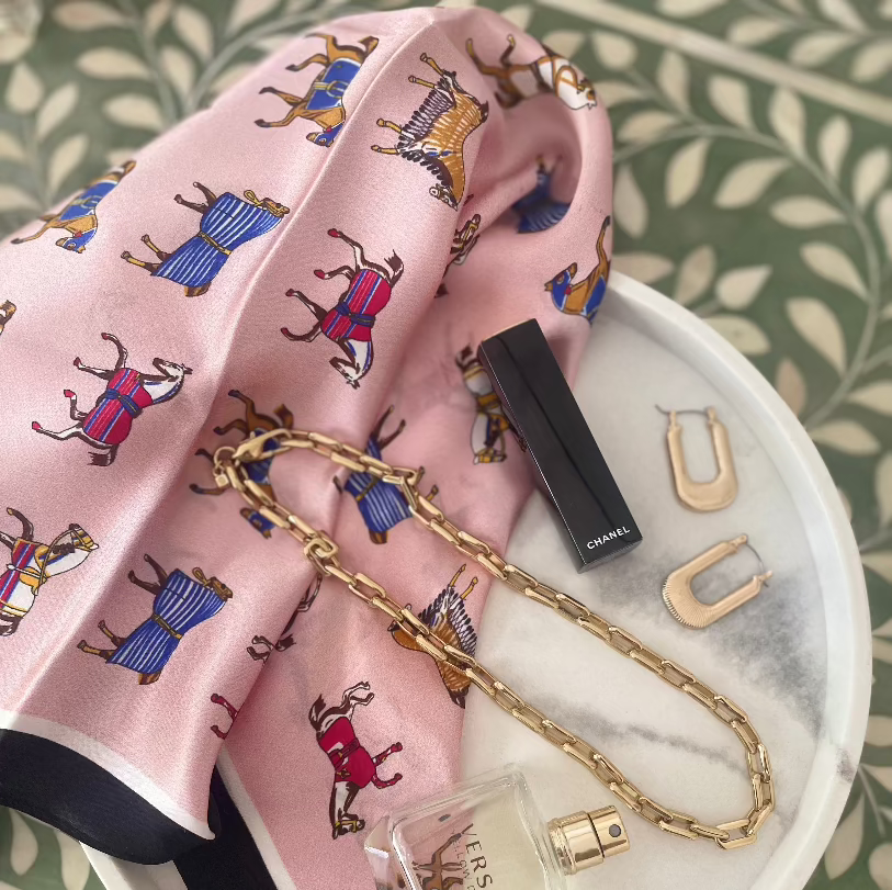 Darling Dandy Silk Scarf folded