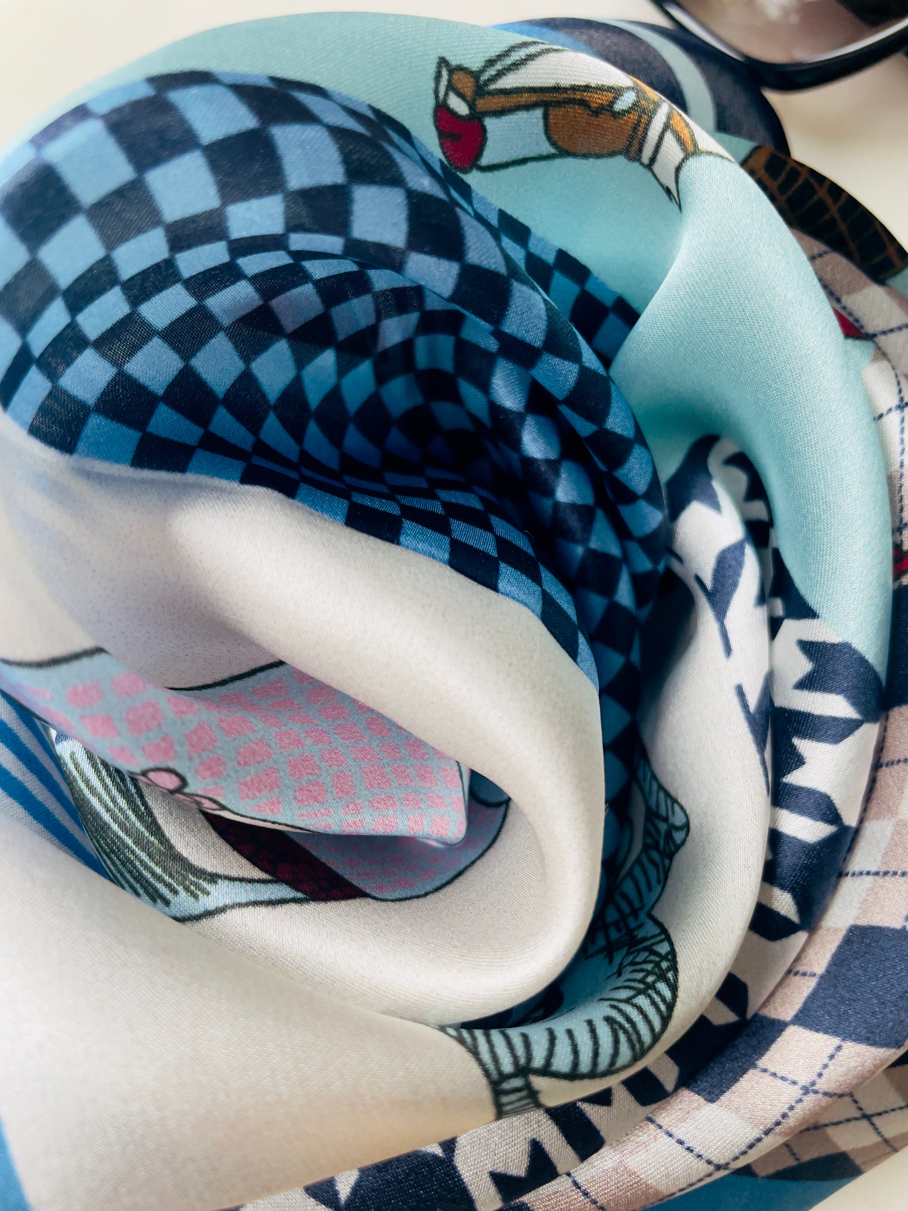 Gallup in Style Silk Scarf Close Up